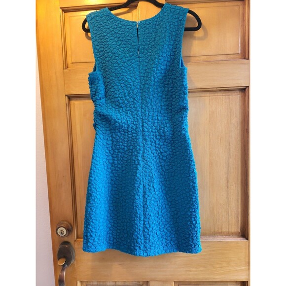 Anthropologie Textured Mini Shift Dress Turquoise Size Large - Picture 4 of 7